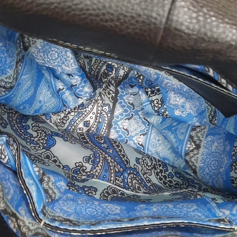 Violetta Pebble Leather Saddle Large Crossbody Shouder Bag - Picture 5 of 8